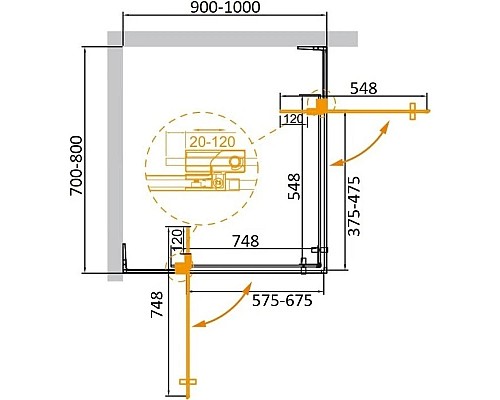 Приобрести Душевой уголок 90-100х70-80 см Cezares SLIDER-AH-2-70/80-90/100-GRIGIO-Cr серое в магазине сантехники Santeh-Crystal.ru