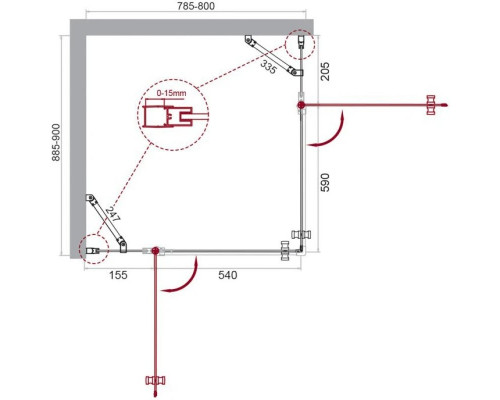 Купить Душевой уголок 90х80 см BelBagno Etna ETNA-AH-22-80/90-C-Cr прозрачное в магазине сантехники Santeh-Crystal.ru