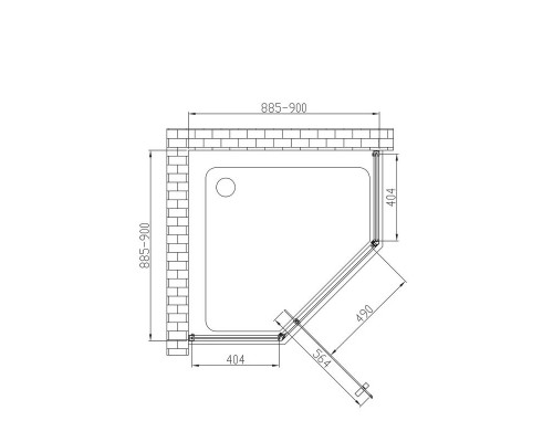 Душевой уголок 90x90 см Vincea Penta VSP-3P900CLB прозрачное