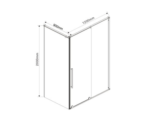 Душевой уголок 120x90 см Vincea Arno VSR-1A9012CLB прозрачное