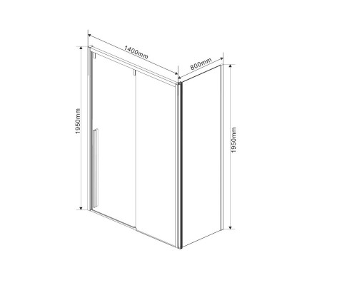 Душевой уголок 140x80 см Vincea Lugano VSR-1L8014CLB-1 прозрачное