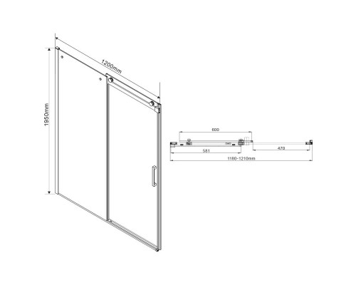 Душевой уголок 120x90 см Vincea Como VSR-1C9012CL прозрачное