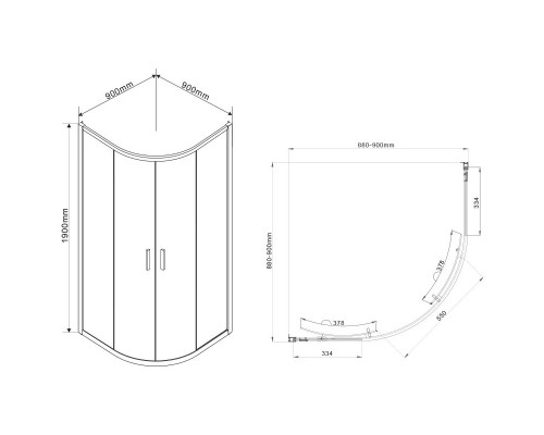 Душевой уголок 90x90 см Vincea Garda VSQ-1G900CL прозрачное