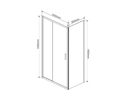 Душевой уголок 160x90 см Vincea Garda VSR-1G9016CH шиншилла