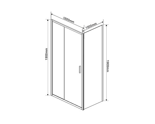 Душевой уголок 160x100 см Vincea Garda VSR-1G1016CH шиншилла