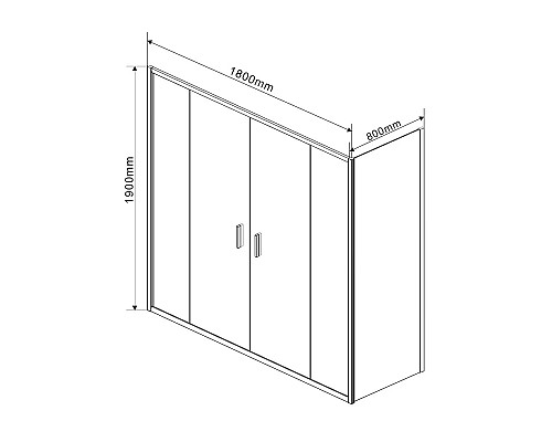 Душевой уголок 180x80 см Vincea Garda VSR-1G28018CL прозрачное