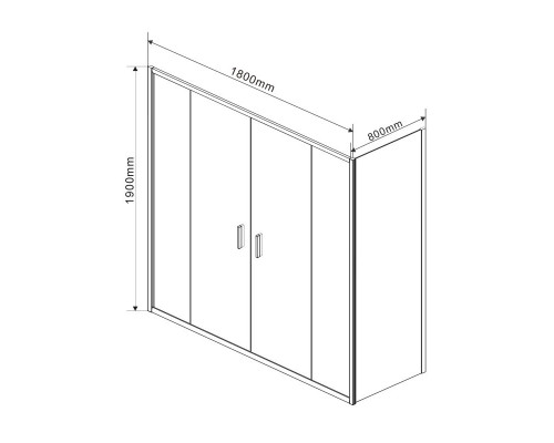 Душевой уголок 180x80 см Vincea Garda VSR-1G28018CH шиншилла