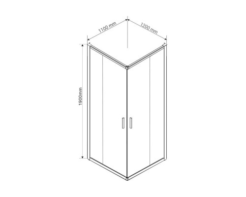 Душевой уголок 120x110 см Vincea Garda VSS-1G1112CL прозрачное