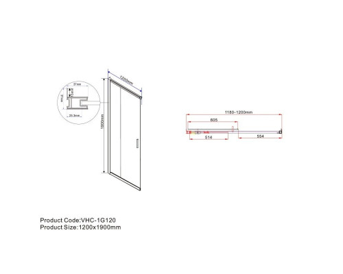 Заказать Душевой уголок 120х110 см Vincea Garda VSS-1G1112CLB прозрачное в магазине сантехники Santeh-Crystal.ru