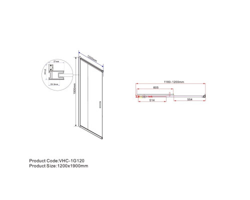 Душевой уголок 120x120 см Vincea Garda VSS-1G1212CH шиншилла