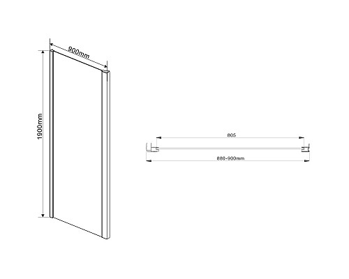 Душевой уголок 91,6-105x90 см Vincea Intra VSR-1I901090CH шиншилла