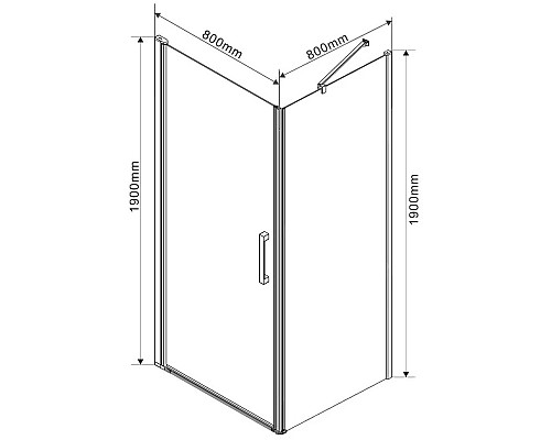 Душевой уголок 78,6x79 см Vincea Orta VSR-1O8080CL прозрачное