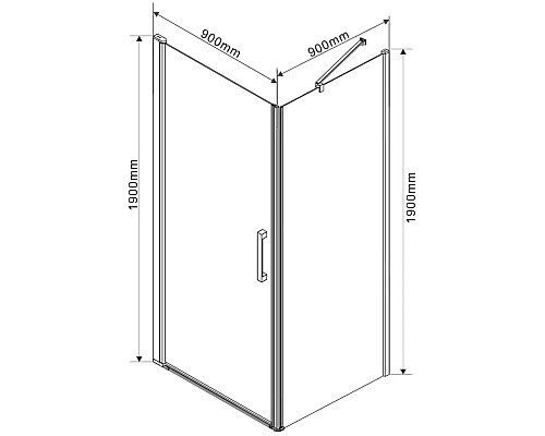 Душевой уголок 88,6x89 см Vincea Orta VSR-1O9090CL прозрачное