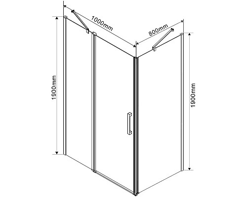 Душевой уголок 98,6x79 см Vincea Orta VSR-1O8010CL прозрачное