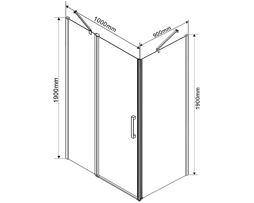 Душевой уголок 98,6x89 см Vincea Orta VSR-1O9010CL прозрачное