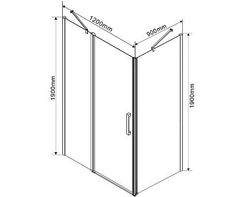 Душевой уголок 118,6x89 см Vincea Orta VSR-1O9012CL прозрачное