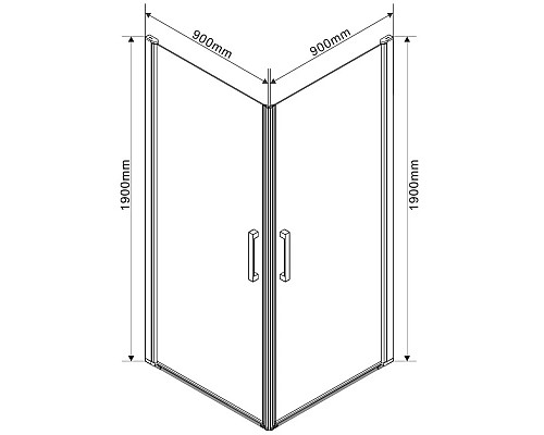Душевой уголок 88,6x88,6 см Vincea Orta VSS-1O9090CL прозрачное