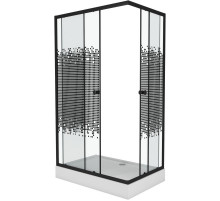 Душевой уголок с поддоном 100х80х195 см Niagara NG-018-14QBLACK интимато