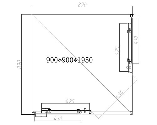 Купить Душевой уголок 90х90 см Vincea Slim-N VSS-4SN900CL прозрачное в магазине сантехники Santeh-Crystal.ru