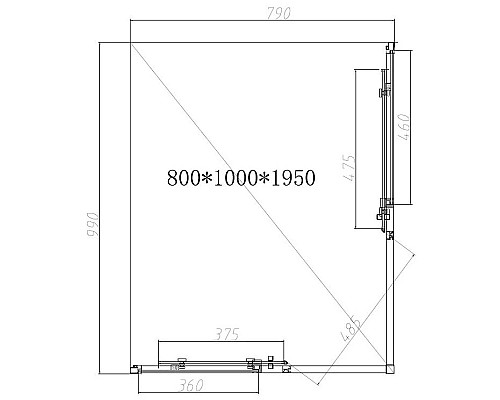 Заказать Душевой уголок 100х80 см Vincea Slim-N VSS-4SN8010CL прозрачное в магазине сантехники Santeh-Crystal.ru