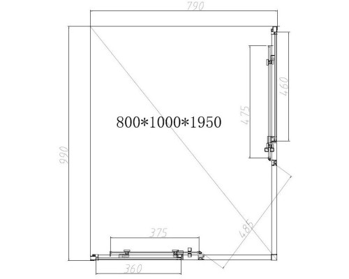 Купить Душевой уголок 100х80 см Vincea Slim-N VSS-4SN8010CLB прозрачное в магазине сантехники Santeh-Crystal.ru