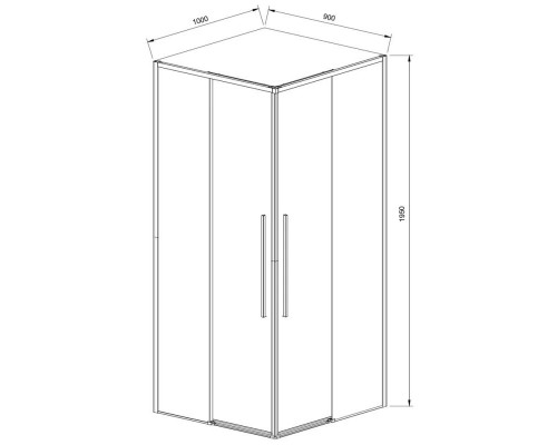 Заказать Душевой уголок 100х90 см Vincea Slim-N VSS-4SN9010CL прозрачное в магазине сантехники Santeh-Crystal.ru