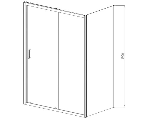 Душевой уголок 120x90 см Vincea Alpha VSR-3AL9012CLB прозрачное