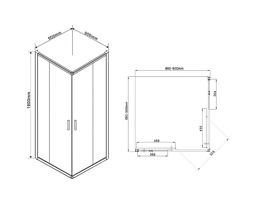 Заказать Душевой уголок 90х90 см Vincea Garda VSS-1G900CLGM прозрачное в магазине сантехники Santeh-Crystal.ru
