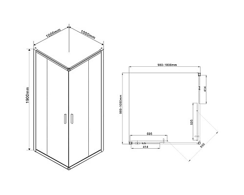 Купить Душевой уголок 100х100 см Vincea Garda VSS-1G100CLGM прозрачное в магазине сантехники Santeh-Crystal.ru