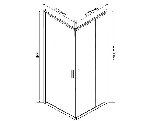 Заказать Душевой уголок 100х90 см Vincea Garda VSS-1G9010CGB тонированное в магазине сантехники Santeh-Crystal.ru