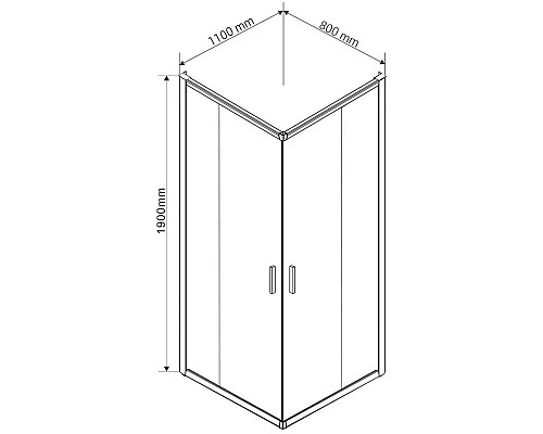 Приобрести Душевой уголок 110х80 см Vincea Garda VSS-1G8011CGB тонированное в магазине сантехники Santeh-Crystal.ru