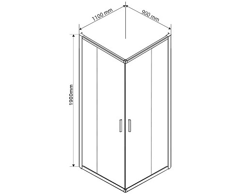 Купить Душевой уголок 110х90 см Vincea Garda VSS-1G9011CGB тонированное в магазине сантехники Santeh-Crystal.ru