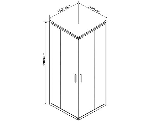 Купить Душевой уголок 120х110 см Vincea Garda VSS-1G1112CGB тонированное в магазине сантехники Santeh-Crystal.ru