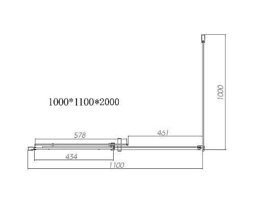 Купить Душевой уголок 110х100 см Vincea Dice VSR-4D1011CLB прозрачное в магазине сантехники Santeh-Crystal.ru