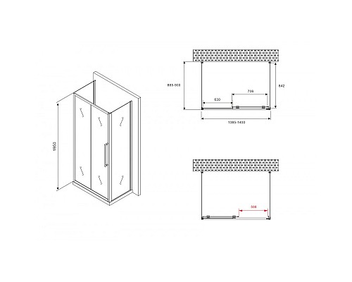 Купить Душевой уголок 140х90 см Abber Schwarzer Diamant AG30140BMH-S90BM-S90BM матовое в магазине сантехники Santeh-Crystal.ru