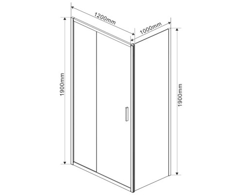 Душевой уголок 120x100 см Vincea Garda VSR-1G1012CLB прозрачное
