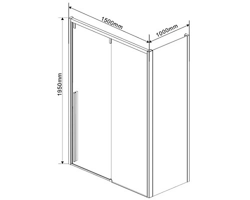 Душевой уголок 150x100 см Vincea Lugano VSR-1L1015CLB-1 прозрачное