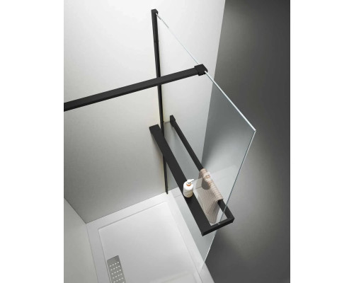 Душевая перегородка Vincea Walk-In HR VSW-4HR800CLB 80 см, профиль черный матовый, стекло прозрачное