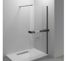 Душевая перегородка Vincea Walk-In HR VSW-4HR900CLB 90 см, профиль черный матовый, стекло прозрачное