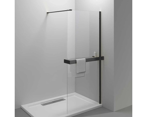 Душевая перегородка Vincea Walk-In HR VSW-4HR100CLB 100 см, профиль черный матовый, стекло прозрачное