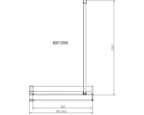 Душевая перегородка Vincea Walk-In HR VSW-4HR800CLG 80 см, профиль золотой матовый, стекло прозрачное