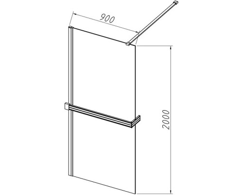 Душевая перегородка Vincea Walk-In HR VSW-4HR900CLG 90 см, профиль золотой матовый, стекло прозрачное