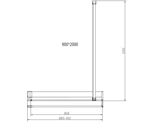 Душевая перегородка Vincea Walk-In HR VSW-4HR900CGG 90 см, профиль золотой матовый, стекло тонированное
