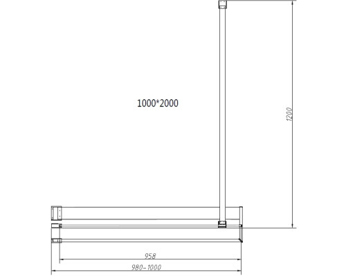 Душевая перегородка Vincea Walk-In HR VSW-4HR100CG 100 см, профиль хром, стекло тонированное