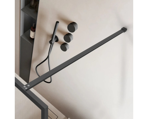 Душевая перегородка Vincea Walk-In HP Art VSW-1HP100FLGM 100 см, профиль вороненая сталь, стекло рифленое