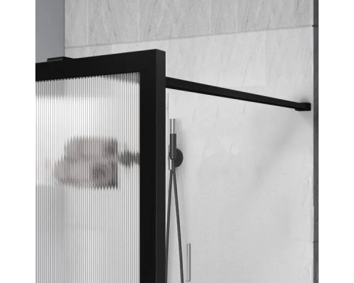 Душевая перегородка Vincea Walk-In HP Art VSW-1HP700FLB 70 см, профиль черный матовый, стекло рифленое