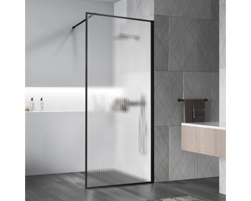 Душевая перегородка Vincea Walk-In HP Art VSW-1HP110FLB 110 см, профиль черный матовый, стекло рифленое