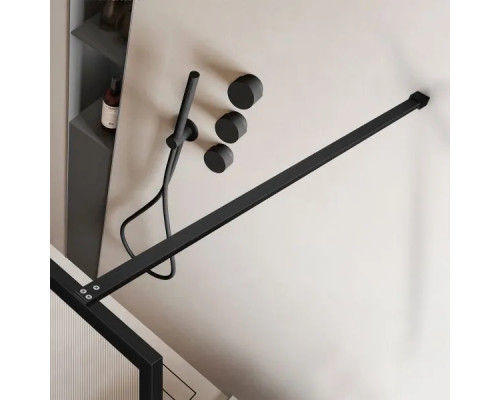 Душевая перегородка Vincea Walk-In HP Art VSW-1HP120FLB 120 см, профиль черный матовый, стекло рифленое