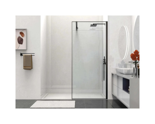Душевая перегородка Vincea Walk-In HS VSW-1HS800CLB 80 см, профиль черный матовый, стекло прозрачное