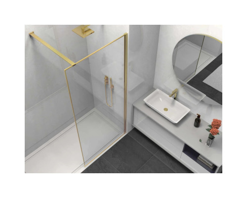 Душевая перегородка Vincea Walk-In HS VSW-1HS800CLG 80 см, профиль золотой матовый, стекло прозрачное
